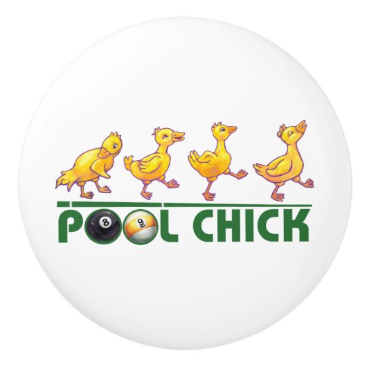 Pool Chick Keramikknauf (Vorderseite)