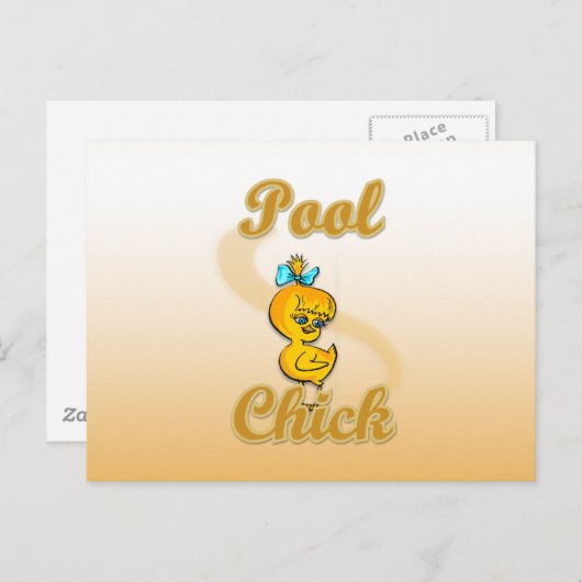 Pool Chick Postkarte (Vorne/Hinten)
