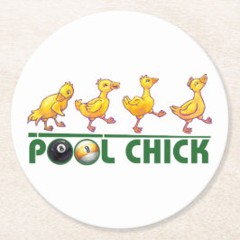 Pool Chick Runder Pappuntersetzer