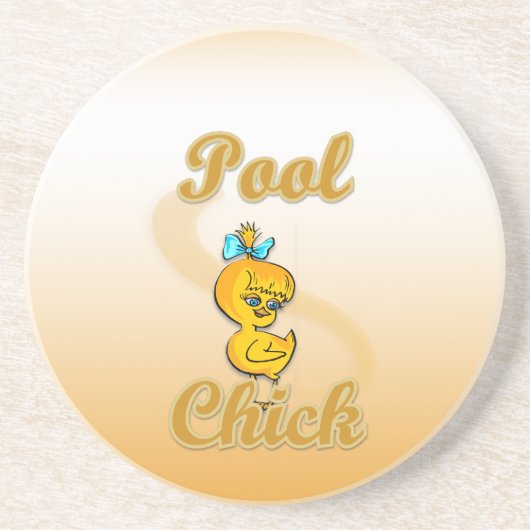 Pool Chick Sandstein Untersetzer (Vorne)
