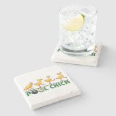 Pool Chick Steinuntersetzer (Seitenansicht)