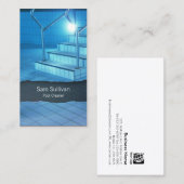 Pool Cleaner Blue Pool Water Business Card Visitenkarte (Vorne/Hinten)