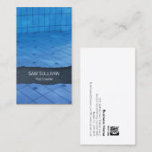Pool Cleaner Blue Water Business Card Visitenkarte (Vorne/Hinten)