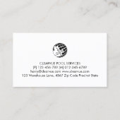 Pool Cleaner Water Icon Visitenkarte (Rückseite)