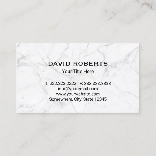 Pool Cleaning & Maintenance Service Trendy Marble Visitenkarte (Rückseite)