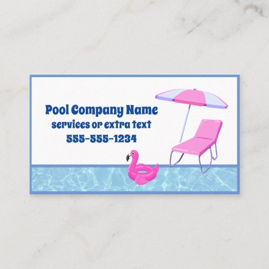 Pool Company Water und Floatie Visitenkarte (Vorderseite)