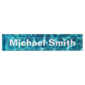 Pool-cooles blaues Wasser Namensplakette (Vorderseite)