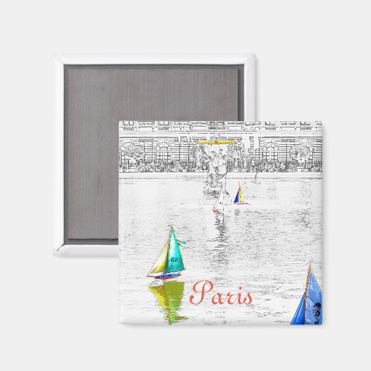Pool des Luxembourg Garden - Paris Magnet (Vorderseite/Rückseite)