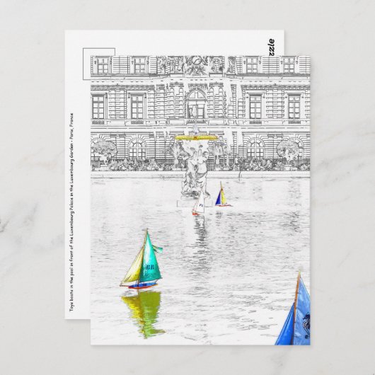 Pool des Luxembourg Garden - Paris Postkarte (Vorne/Hinten)