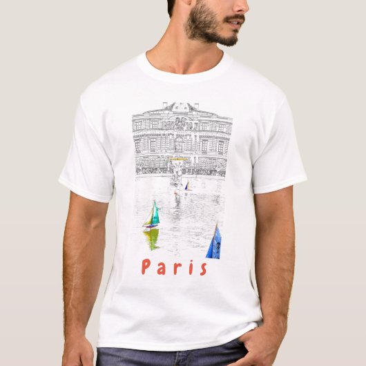 Pool des Luxembourg Garden - Paris T-Shirt (Vorderseite)