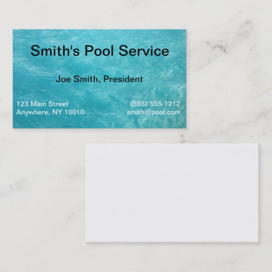 Pool-Dienstleistungsunternehmen-Karte Visitenkarte (Vorne/Hinten)