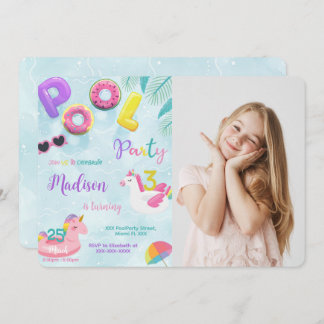 Pool Einladung zum Geburtstag, Foto Einladung