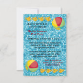 Pool-Fischball - 3x5 Pool-Party Einladung (Vorderseite)