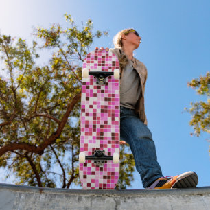 Pool Fliesen, rosa Mosaikfliesen, geometrisches Mu Skateboard