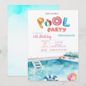 Pool Float Gläser Pool Geburtstagsparty Party Einladung (Vorne/Hinten)