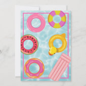 Pool Floatie Geburtstagsparty Danke Karte (Rückseite)