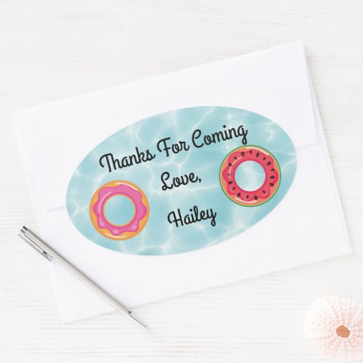 Pool Floatie Party Vielen Dank Sticker (Umschlag)