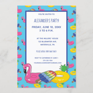 Pool Floating Gemustert Pool Party Custom Einladung