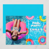 Pool Foto Geburtstagsparty Einladung (Vorne/Hinten)
