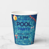 Pool Geburtstagsparty Begrüßung Pappbecher (Vorderseite)