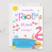 Pool Geburtstagsparty Einladung (Vorderseite)