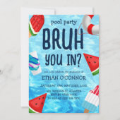 Pool Grad Party High School Abschluss Einladung (Vorderseite)