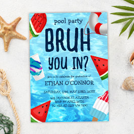 Pool Grad Party High School Abschluss Einladung
