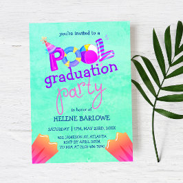 Pool Grad Party Senior High 2023 School Abschluss Einladung