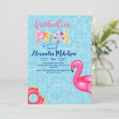 Pool Grad Party Senior High School Abschluss Einladung (Stehend Vorderseite)