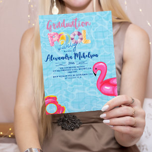 Pool Grad Party Senior High School Abschluss Einladung