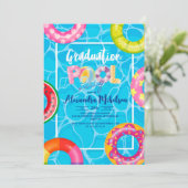 Pool Graduation Party Einladung (Stehend Vorderseite)