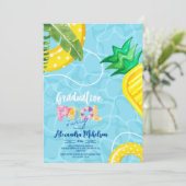 Pool Graduation Party Summer Grad Einladung (Stehend Vorderseite)