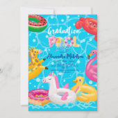 Pool Graduation Party Summer Grad Einladung (Vorderseite)