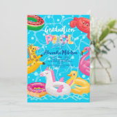 Pool Graduation Party Summer Grad Einladung (Stehend Vorderseite)