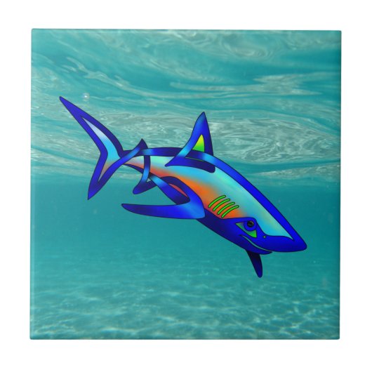 Pool-Haifisch Fliese (Vorderseite)