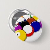 Pool Hall Balls Rack Em Sports Billard Button (Vorne & Hinten)