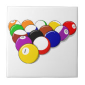 Pool Hall Balls Rack Em Sports Billard Fliese (Vorderseite)