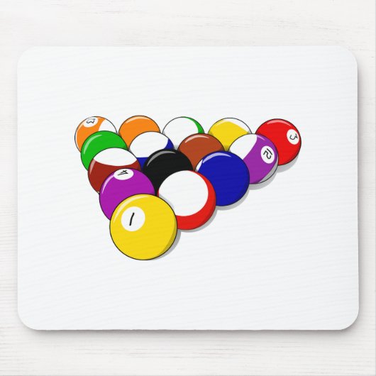 Pool Hall Balls Rack Em Sports Billard Mousepad (Vorne)