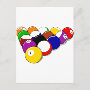 Pool Hall Balls Rack Em Sports Billard Postkarte