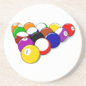 Pool Hall Balls Rack Em Sports Billard Sandstein Untersetzer (Vorne)