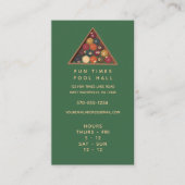 Pool Hall Billard Business Card mit Stunden Visitenkarte (Vorderseite)