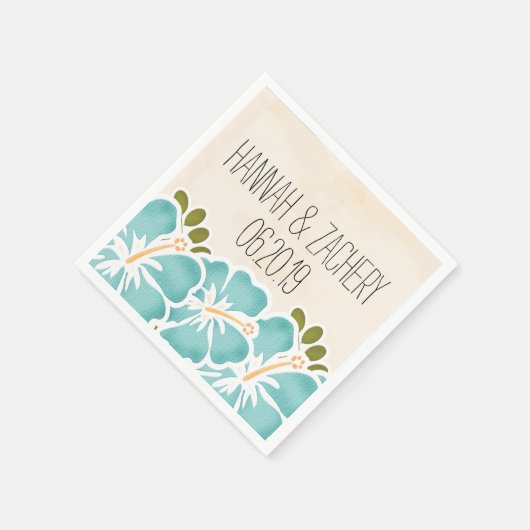 Pool Hibiskus Hawaiian Wedding Serviette (Ecke)