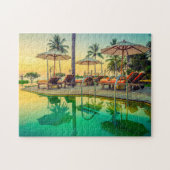 Pool im Sunset Jigsaw Puzzle (Horizontal)