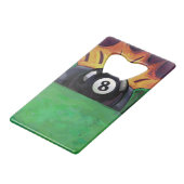 Pool ist Glück Kreditkartenflaschenöffner (Rückseite Schrägansicht)