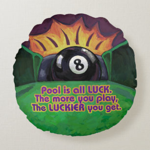 Pool ist Glück Rundes Kissen