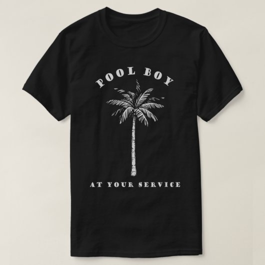 Pool Junge bei Ihrem Service Coconut Tree Funny Ha T-Shirt (Design vorne)