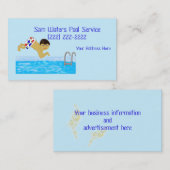 Pool-Jungen-Schwimmen-Schablone Visitenkarte (Vorne/Hinten)