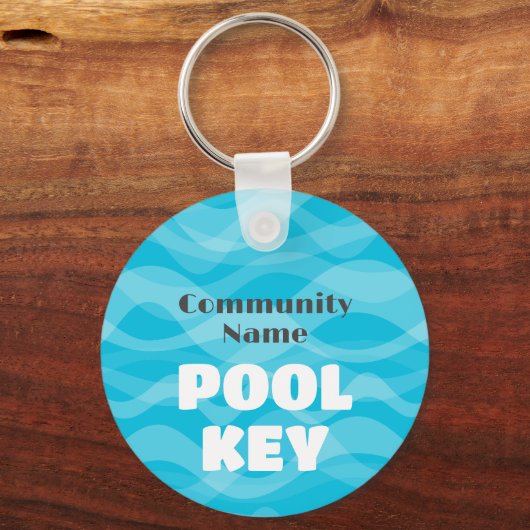 Pool Key mit Ihrem Community-Namen oder Ihrer Info Schlüsselanhänger (Vorderseite)