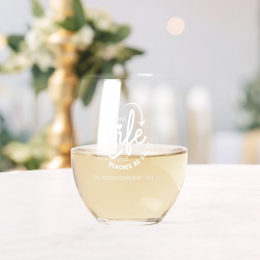 Pool Life is Better Stemless Glass Weinglas Ohne Stiel (Insitu (Hochzeit))