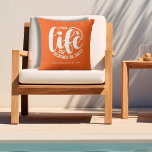 Pool Life Orange Kissen<br><div class="desc">Machen Sie ein Statement für Ihre Zuhause oder geben Sie als lustiges Geschenk, dieses orangefarbene Kissen im Freien trägt Ihren Familiennamen, das etablierte Jahr, und "Pool life cuz Strände sein salzig" in schicker Schrift. Ändern Sie die Farbe mit den Tools zum Bearbeiten von Zazzle. PASSENDE Artikel in unserer Sammlung.</div>
